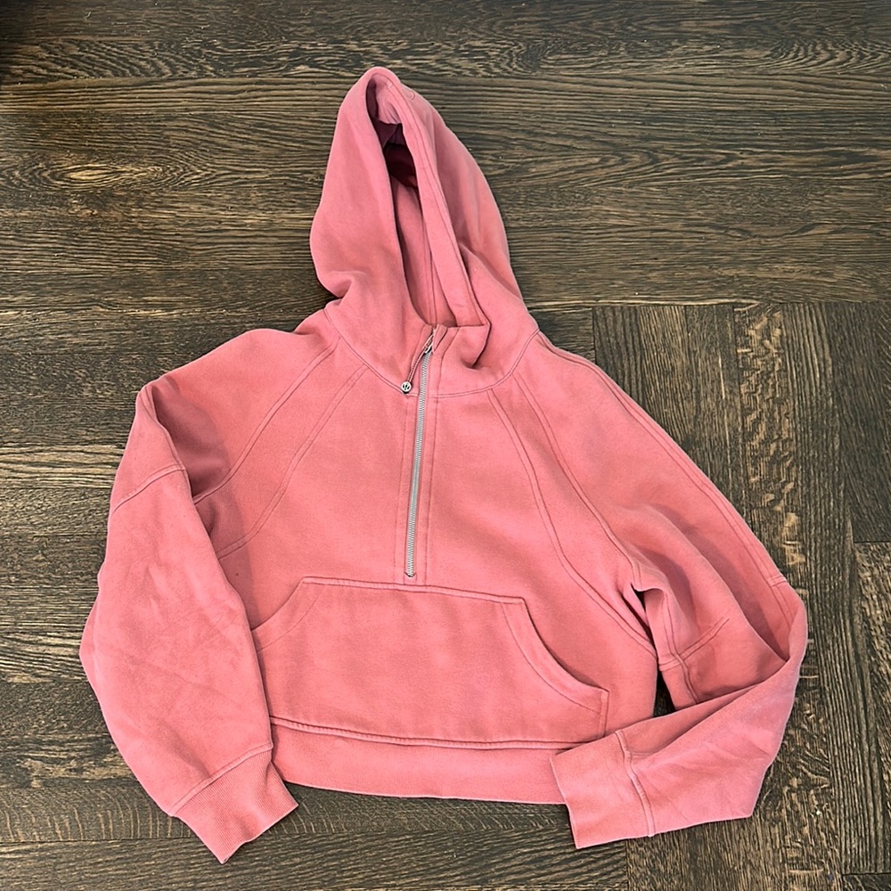 Lululemon Athletica Pink Cropped Hoodie Sweatshirt